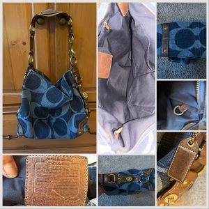 Coach Blue Denim Hobo Bag